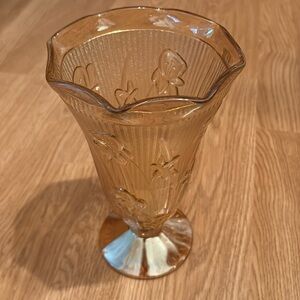 Vintage Jeanette Iridescent Carnival Glass Vase